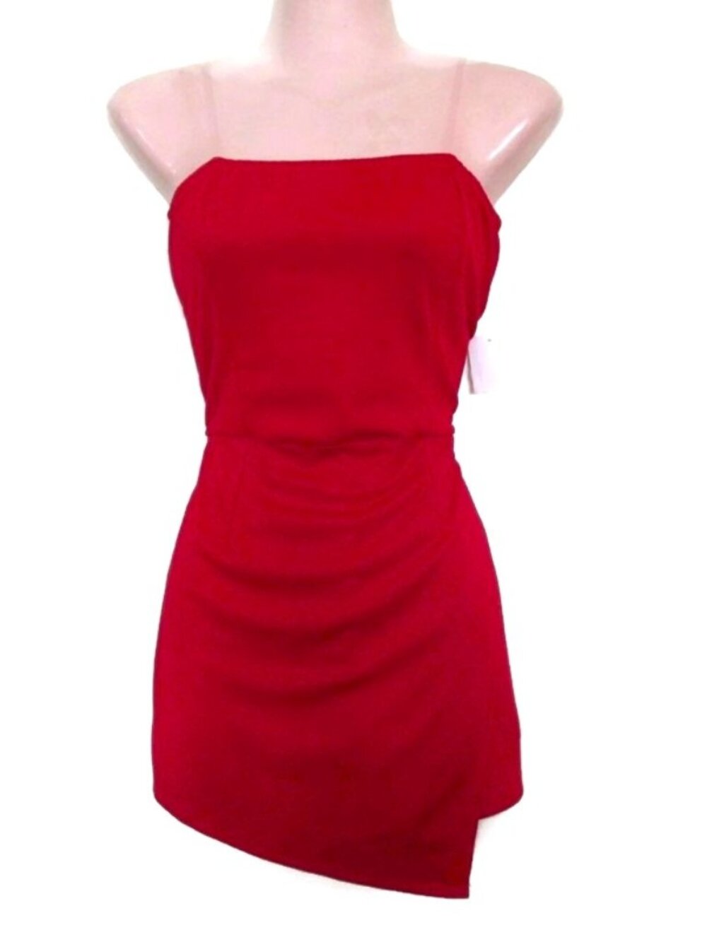 charlotte russe NEW asymmetric strapless red romper size medium skort